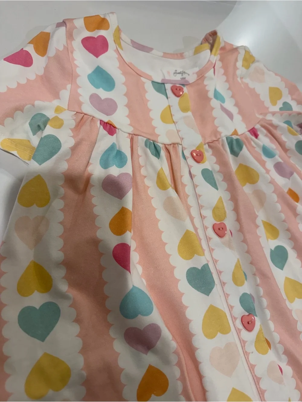 SweetHoney Girls' Pink Heart Print Tunic & Stripe Leggings Set Size 10 EUC